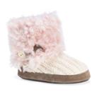 Muk Luks Women's Patti Cuffed Button Bootie Slippers, Size: Xl, Light Pink