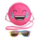 Girls 4-16 Crying Laughter Emoji Crossbody Bag & Sunglasses Set, Girl's, Multicolor