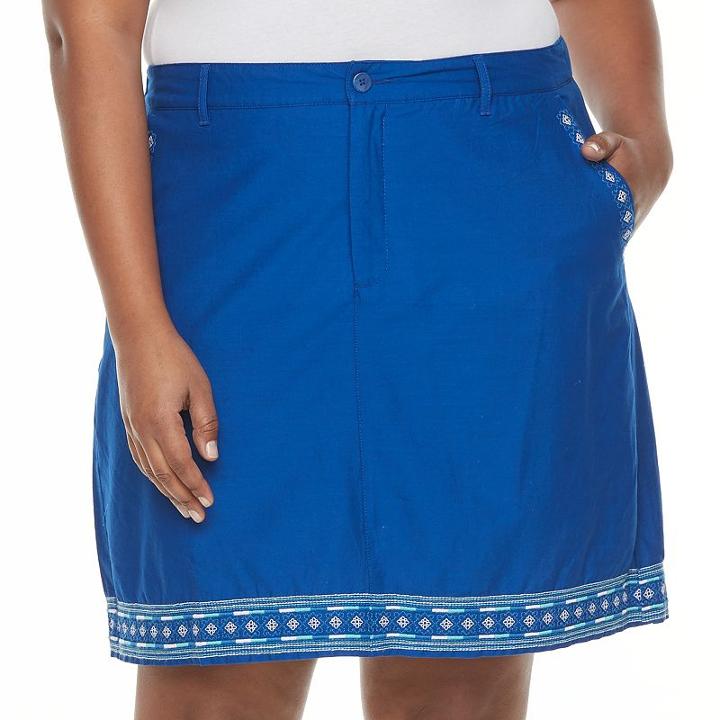 Croft & Barrow, Plus Size &reg; Novelty Skort, Women's, Size: 24 W, Dark Blue