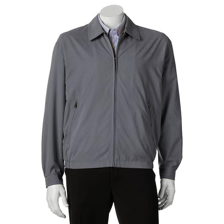 Men's Towne By London Fog Microfiber Golf Jacket, Size: Small, Grey Other