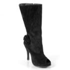 Journee Collection Versace Women's Peep-toe Boots, Girl's, Size: Medium (8), Black