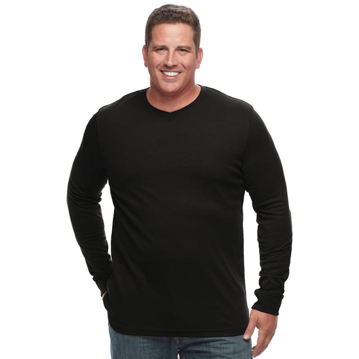 Big & Tall Croft & Barrow&reg; Classic-fit Stretch Performance V-neck Tee, Men's, Size: 4xb, Black