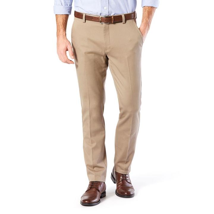 Men's Dockers&reg; Easy Khaki D1 Slim Tapered Stretch Flat-front Pants, Size: 33x30, Dark Beige