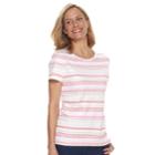 Women's Croft & Barrow&reg; Essential Classic Crewneck Tee, Size: Medium, Natural