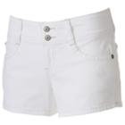 Juniors' Unionbay Wendall Double Button Shortie Shorts, Girl's, Size: 7, White