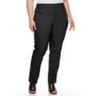 Plus Size Gloria Vanderbilt Haven Microtech Straight-leg Pants, Women's, Size: 16 - Regular, Black
