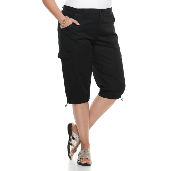 Plus Size Croft & Barrow&reg; Utility Skimmer Capris, Women's, Size: 16 W, Black