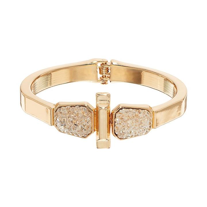 Jennifer Lopez Crushed Ice Hinged Bangle Bracelet, Women's, Gold