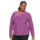 Plus Size Tek Gear&reg; Microfleece V-neck Top, Women's, Size: 3xl, Med Purple