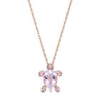 14k Rose Gold Over Silver Gemstone Turtle Pendant Necklace, Women's, Size: 18, Purple