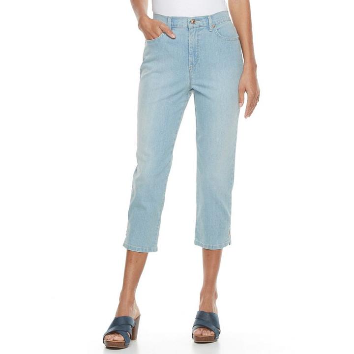 Women's Gloria Vanderbilt Amanda Capri Jeans, Size: 10, Med Blue