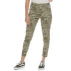 Juniors' So&reg; Camo Ankle Jeggings, Size: 9, Dark Green
