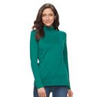 Women's Croft & Barrow&reg; Long Sleeve Mockneck Top, Size: Xl, Green