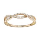 1/8 Carat T.w. Diamond 10k Gold Openwork Twist Ring, Women's, Size: 9, White