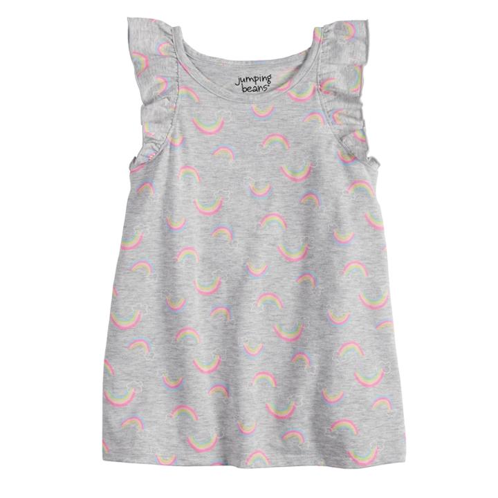 Girls 4-8 Jumping Beans&reg; Flutter Sleeve Tank Top, Size: 5, Light Grey