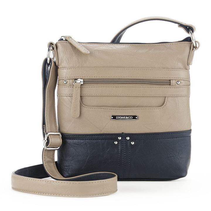 Stone And Co. Lydia Leather Crossbody Bag, Women's, Dark Beige