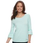 Juniors' So&reg; Ruffle Sleeve Tee, Teens, Size: Small, Turquoise/blue (turq/aqua)
