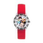 Disney's Tsum Tsum Mickey Mouse, Dumbo, Snow White & Pluto Kids' Time Teacher Watch, Kids Unisex, Size: Medium, Red