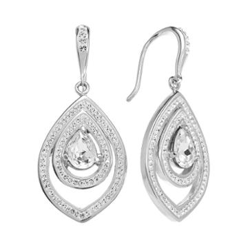 Sterling 'n' Ice Sterling Silver Crystal Teardrop Earrings - Made With Swarovski Crystals, Women's, White