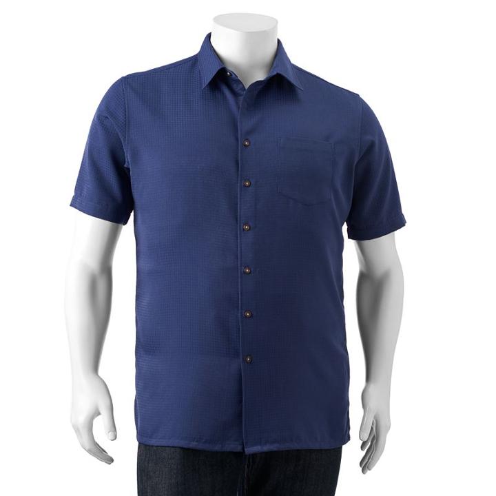 Big & Tall Croft & Barrow&reg; Classic-fit Easy-care Microfiber Button-down Shirt, Men's, Size: Xl Tall, Dark Blue