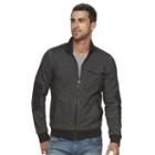 Men's Marc Anthony Slim-fit Marled Fleece Jacket, Size: Medium, Black