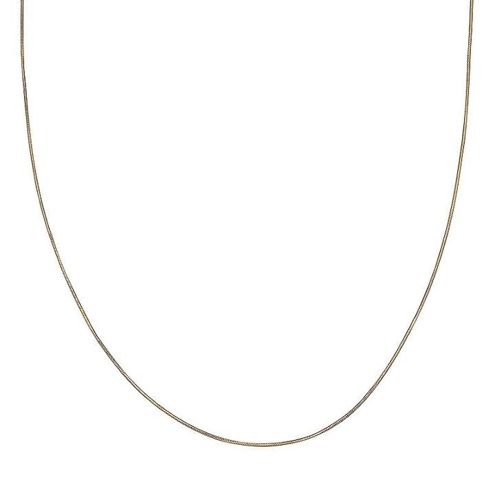 14k Gold Over Silver Snake Chain Necklace - 24 In, Women's, Size: 24