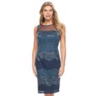 Women's Scarlett Illusion Lace Sheath Dress, Size: 16, Multi