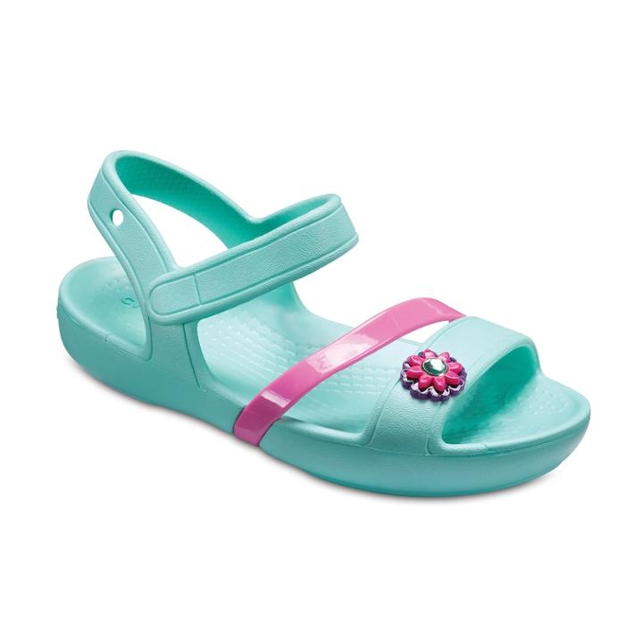 Crocs Lina Girls' Sandals, Size: 5 T, Green