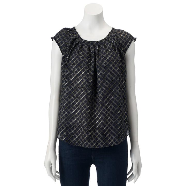 Women's Lc Lauren Conrad Love, Lauren Pleated Top, Size: Xs, Blue