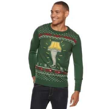 Men's A Christmas Story Sweater, Size: Large, Dark Green