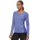Women's Nike Dry Miler Long Sleeve Running Top, Size: Medium, Med Purple