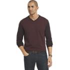 Big & Tall Van Heusen Jaspe Classic-fit Colorblock V-neck Sweater, Men's, Size: 3xb, Dark Red