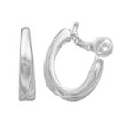 Napier Metallic Swirl Nickel Free Clip-on Hoop Earrings, Women's, Silver