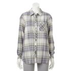 Women's Sonoma Goods For Life&trade; Everyday Plaid Shirt, Size: Small, Purple