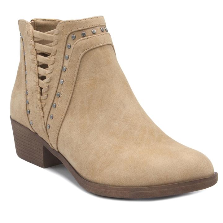 Sugar Threaded Women's Ankle Boots, Size: Medium (8), Dark Beige