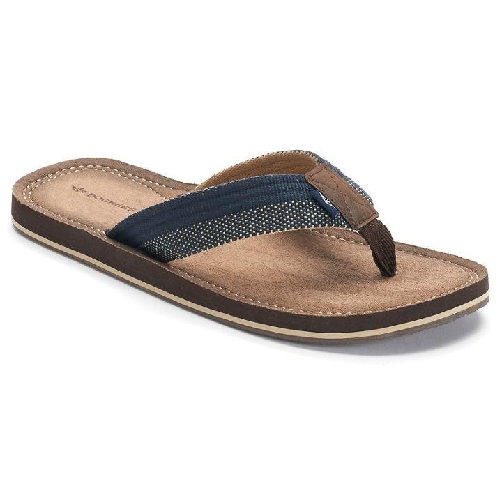 Men's Dockers Elevated Flip-flops, Size: Medium, Blue (navy)