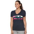 Women's Fila Sport&reg; Colorblock Logo Performance Tee, Size: Large, Blue