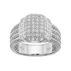 Sterling Silver Cubic Zirconia Cluster Engagement Ring, Women's, Size: 6, White
