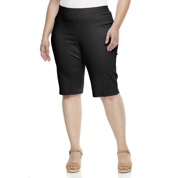 Plus Size Napa Valley Embellished Skimmer Capris, Women's, Size: 16 W, Black