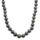18k White Gold Tahitian Cultured Pearl Necklace (10-12.5 Mm) - 18 In, Adult Unisex, Size: 18, Black