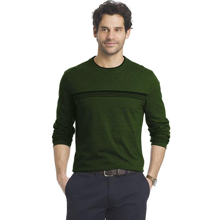 Big & Tall Arrow Classic-fit Striped Mock-layered Tee, Men's, Size: 3xl Tall, Dark Green