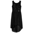 Girls 7-16 Iz Amy Byer Sequin Lace High-low Sheath Dress, Size: 16, Black