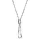 Silver Tone Mesh Long Multistrand Lariat Necklace, Women's, Grey