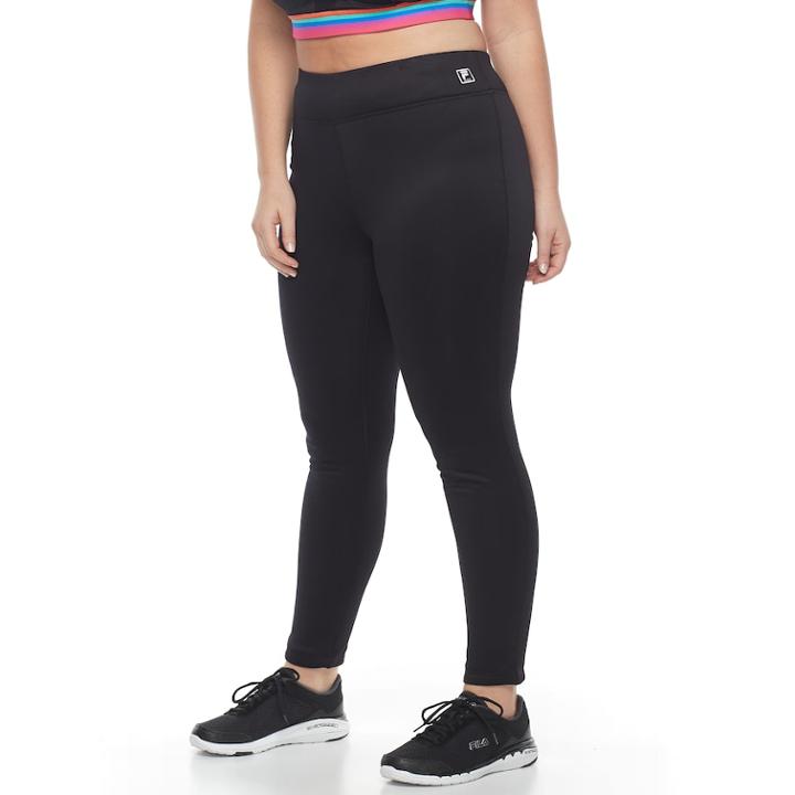 Plus Size Fila Sport&reg; Fleece Leggings, Women's, Size: 1xl, Black