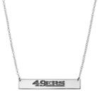 San Francisco 49ers Sterling Silver Bar Link Necklace, Women's, Size: 18, Grey