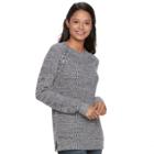 Juniors' So&reg; Raglan Crewneck Sweater, Teens, Size: Small, Grey