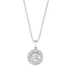 Sterling Silver 1/10 Carat T.w. Diamond Circle Pendant, Women's, White