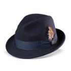 Men's Stacy Adams Wool Felt Pinched-front Fedora, Size: Xl, Blue (navy)