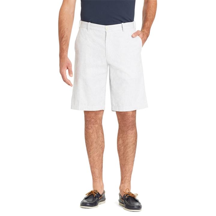 Men's Izod Seersucker Shorts, Size: 30, Light Grey