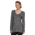 Women's Apt. 9&reg; Marled High-low Tunic, Size: Medium, Black